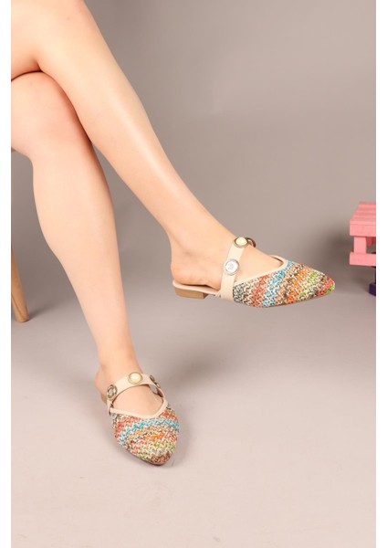 Straw Aksesuarlı Hasır Terlik Multi modelleri