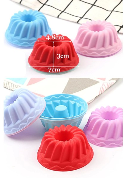 6'lı Silikon Muffin Kek Kapsülü Yeniden Kullanılabilir Göbekli Cupcake Browni Kek Kalıbı Renkli fiyatları