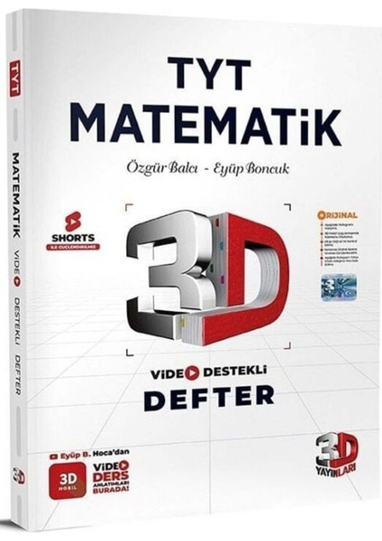 Yks Tyt Matematik Video Destekli Defter 3D Yayınları
