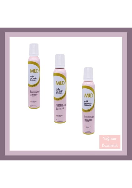 Mild Süt Proteinli Saç Bakım Köpüğü Milk Protein Cream 200MLX 200ML x 20ML 3lü Set