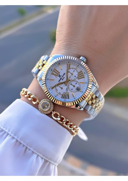 Çelik Kordon 30 mt Suya Dayanıklı Kadın Kol Saati+Bileklik BYN.10877.3 fiyatları