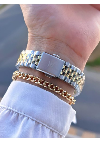 Çelik Kordon 30 mt Suya Dayanıklı Kadın Kol Saati+Bileklik BYN.10877.3 modelleri