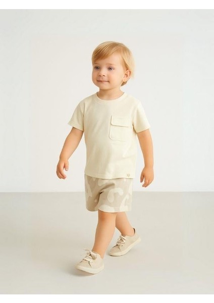 Erkek Bebek Kamuflaj Desenli Cepli Şort