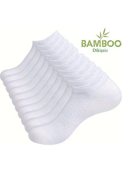 Unisex Bambu Dikişsiz Patik Çorap 10'çift