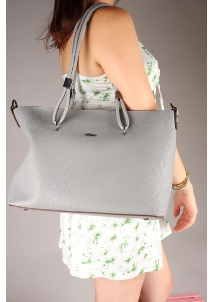 Yavrulu Kol Çantası Gri