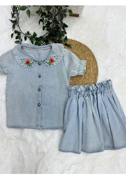 Kız Çocuk Kot Etekli 2li Takım fiyatları