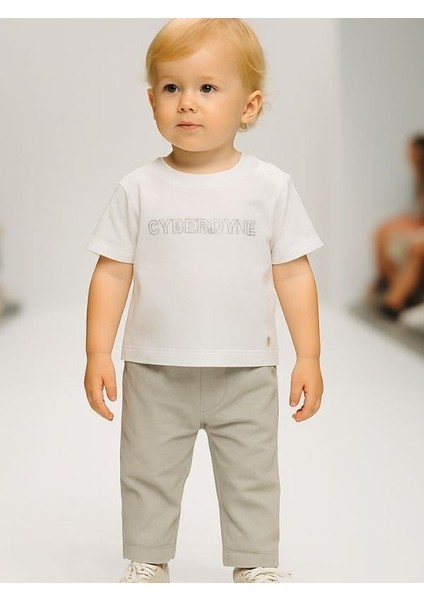 Erkek Bebek Pamuklu T-Shirt Lastikli Pantolonlu Takım modelleri