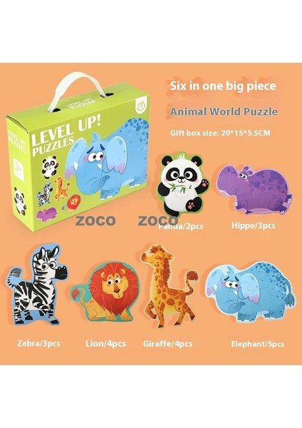 6'sı 1 Arada Elde Taşınabilir Hediye Kutusu Puzzle 2-6 Yaş Arası Bebek Eğitici Oyuncaklar (Yurt Dışından)
