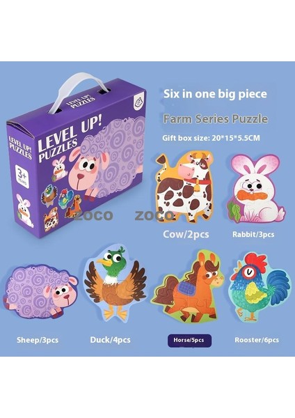 6'sı 1 Arada Elde Taşınabilir Hediye Kutusu Puzzle 2-6 Yaş Arası Bebek Eğitici Oyuncaklar (Yurt Dışından)