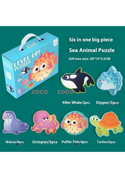 6'sı 1 Arada Elde Taşınabilir Hediye Kutusu Puzzle 2-6 Yaş Arası Bebek Eğitici Oyuncaklar (Yurt Dışından)