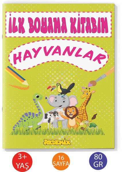 Ilk Boyama Kitabım Hayvanlar 16 Sayfa 80 gr