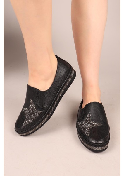 Astral Yıldız Taşlı Lastikli Sneakers Siyah modelleri