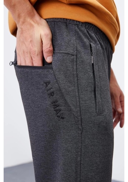 Antrasit Melanj Fermuar Cepli Dar Kalıp Jogger Erkek Eşofman Alt - 84343 fiyatları