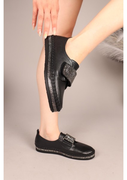 Stone Taşlı Cırtlı Sneakers Siyah