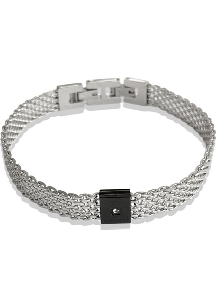 ARS161 Erkek Deri Çelik Bileklik