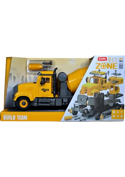Sesli Işıklı Pilli Sök Tak Iş Makineneleri Kamyon Beton Mikseri YW9075C fiyatları