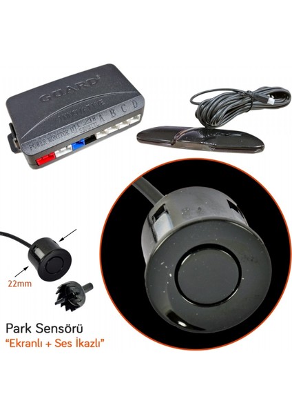 Park Sensörü LED Ekranlı (Mercedes Model) Ses Ikazlı Siyah PS.MC.345