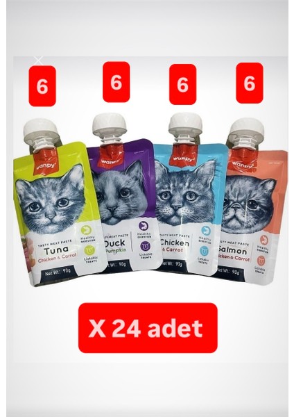 Karışık Lezzetli Sıvı Kedi Ödül Maması 90 G Kapaklı x 24 Adet