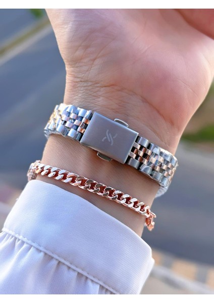 Çelik Kordon 30 mt Suya Dayanıklı Kadın Kol Saati+Bileklik BYN.13969.8 modelleri