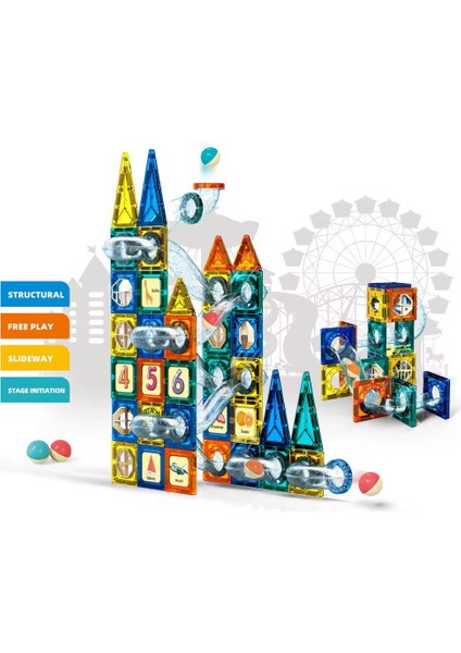 Manyetik Bloklar 97 Parça Mıknatıslı 3D Yapboz Puzzle Oyuncak
