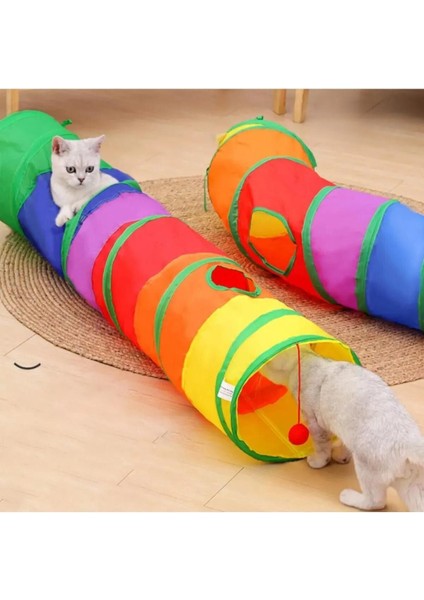 Cn Düz Kedi Tüneli Katlanır Gökkuşağı Uzun Düz Kedi Köpek Oyun Tüneli Evcil Hayvan Oyun Tüneli Kedi