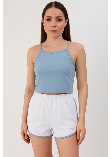 Açık Mavi Kadın Crop