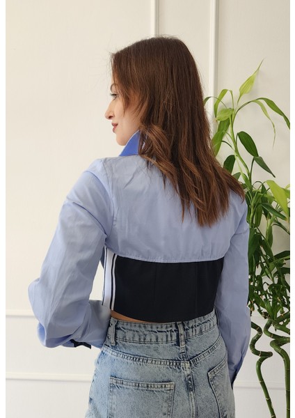 Garni Düğmeli Crop Gömlek modelleri