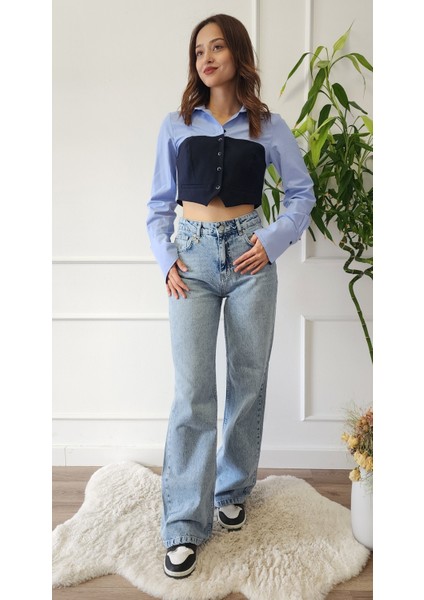 Garni Düğmeli Crop Gömlek fırsatları