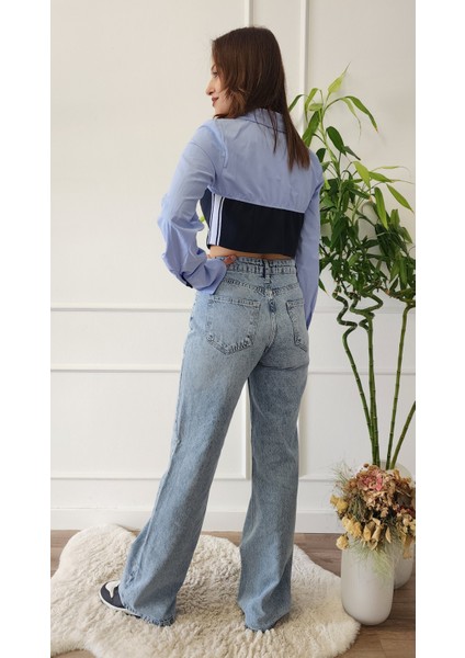 Garni Düğmeli Crop Gömlek