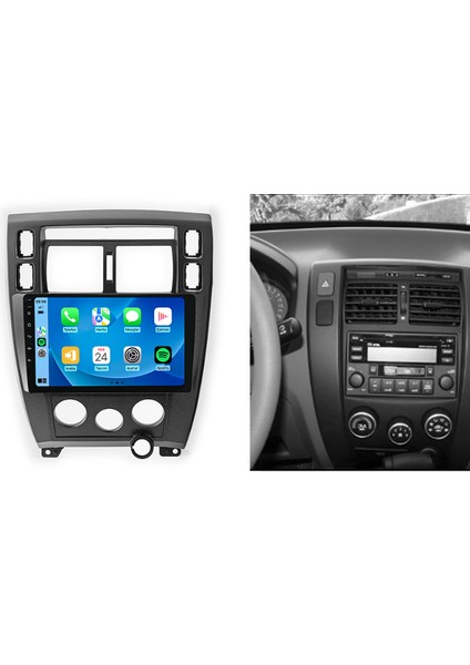 Hyundai Tucson Siyah 2005-2012 6gb Ram 64GB Hafıza 8 Çekirdek Carplay Kamera Android Multimedya