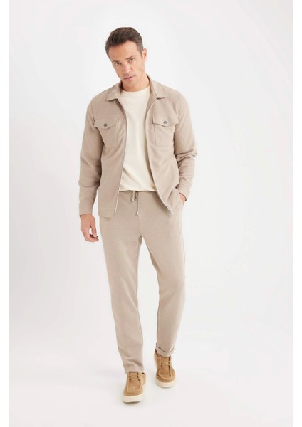 Y2651 Bej Jogger Duble Paça Yazlık Kumaş Pantolon