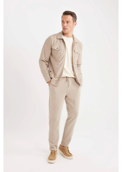 Y2651 Bej Jogger Duble Paça Yazlık Kumaş Pantolon