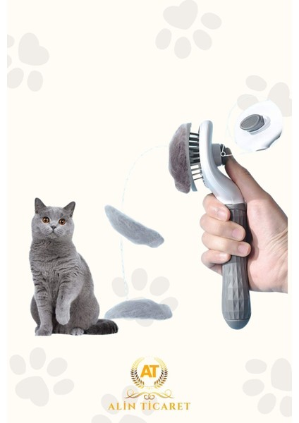 Tüy Toplayıcı Tarak/fırça Otomatik Temizlenen Tuşlu Evcil Hayvan Fırçası Kedi Köpek Tüy Toplayıcı T