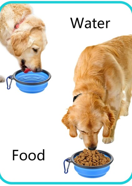 350 ml Köpek Gezdirme Tasması, 1.2 cm Kalınlık x 150 cm Uzunluk Extra Katlanabilir Mama&su Kabı Hed