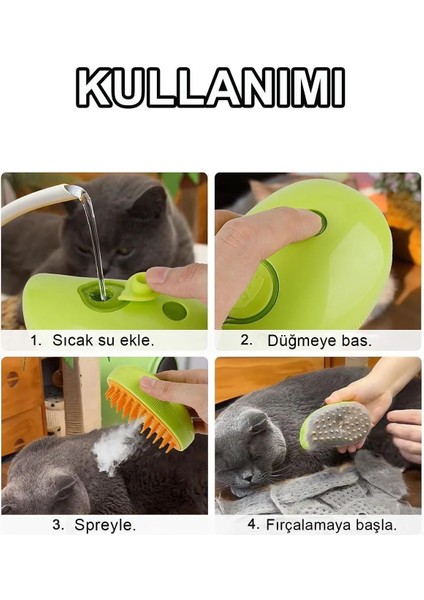 Tüy Toplayıcı Tarak/fırça Buharlı Tüy Toplayıcı Kedi Köpek Masaj Bakım Tarak Fırça Evcil Hayvan Bak