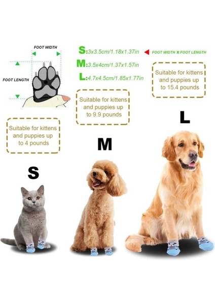 Ayakkabı Sevimli Pati Çorabı Köpek Kedi - Kaymaz Taban Örgülü & Evcil Hayvan Çorabı Ayak Çorabı Ch