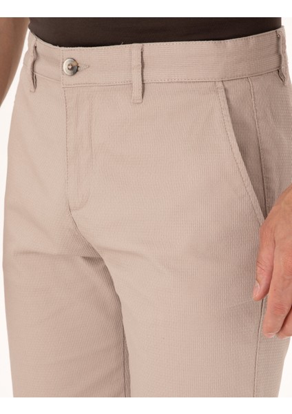 Erkek Bej Slim Fit Dokuma Şort 50308132-VR011