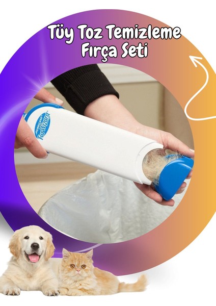 Tr Kedi Köpek Tüy Toz Temizleme Fırça Seti