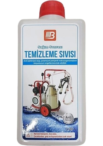 Süt Sağım Makinesi Temizlik Dezenfektanı 1 Litre 2 Adet