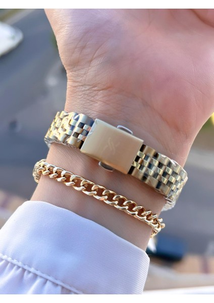 Çelik Kordon 30 mt Suya Dayanıklı Kadın Kol Saati+Bileklik BYN.13969.5 modelleri