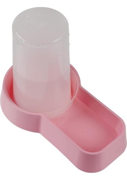 Manuel Hazneli Plastik Kedi-Köpek Mama ve Su Kabı 1,5 Lt Kare Açık Pembe 1,5 L Plastik