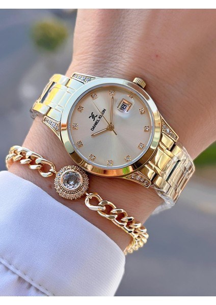 Çelik Kordon 30 mt Suya Dayanıklı Kadın Kol Saati+Bileklik BYN.13782.8