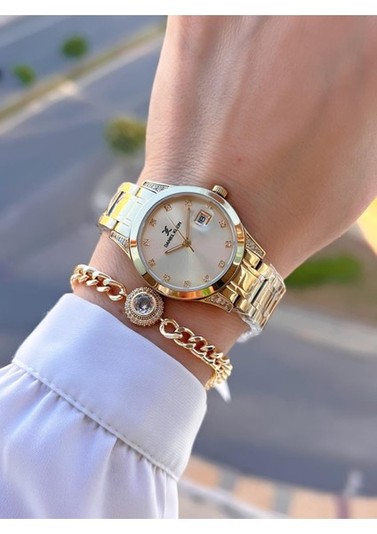 Çelik Kordon 30 mt Suya Dayanıklı Kadın Kol Saati+Bileklik BYN.13782.8 fiyatları