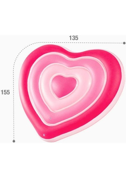 Kalpli Şişme Deniz Yatağı – 155X135 cm Pembe Tonlarında Romantik Havuz ve Plaj Aksesuarı fırsatları