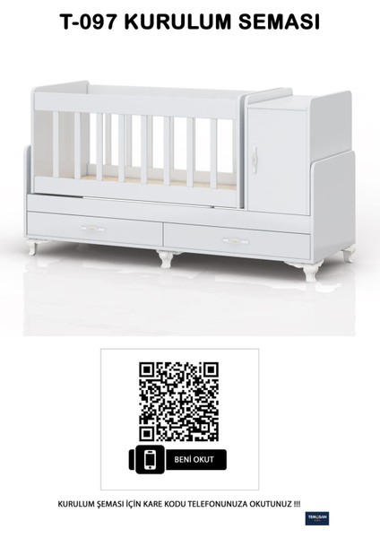 Anne Yanı, Sallanır, Büyüyen Bebek Beşiği, Yataklı, Sarı Uyku Setli, Çekmeceli, Kapaklı 60 x 120