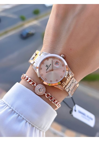 Çelik Kordon 30 mt Suya Dayanıklı Kadın Kol Saati+Bileklik BYN.13782.5 fiyatları