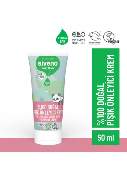 %100 Doğal Bebek Pişik Önleyici Jel Krem Çinko PCA Yenidoğan Hassas Onarıcı Bakım Kremi 50 ml