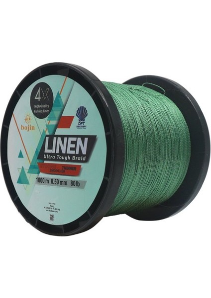 Bojin 4x Linen 1000MT Yeşil Ip Misina 0.50MM