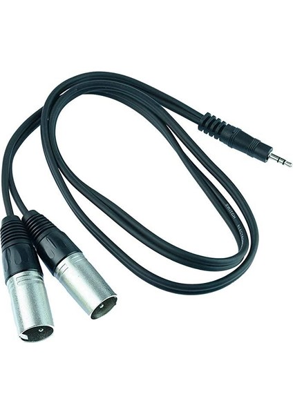 3.5 Mm Stereo To Dual 3 Pin Xlr Erkek Ses Kablosu 1.5 Metre