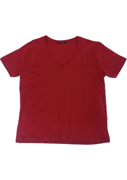 V Yaka Kısa Kollu T-Shirt indirimleri
